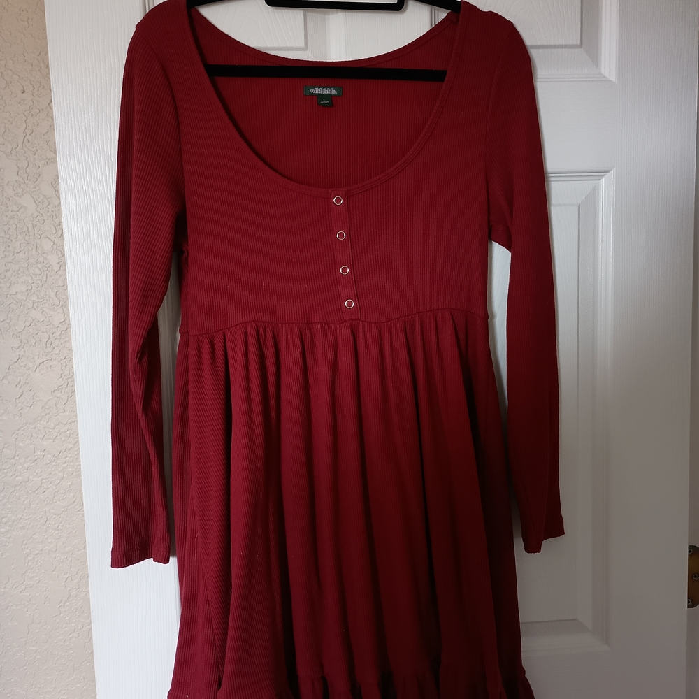 Wild Fable Ribbed Red Top